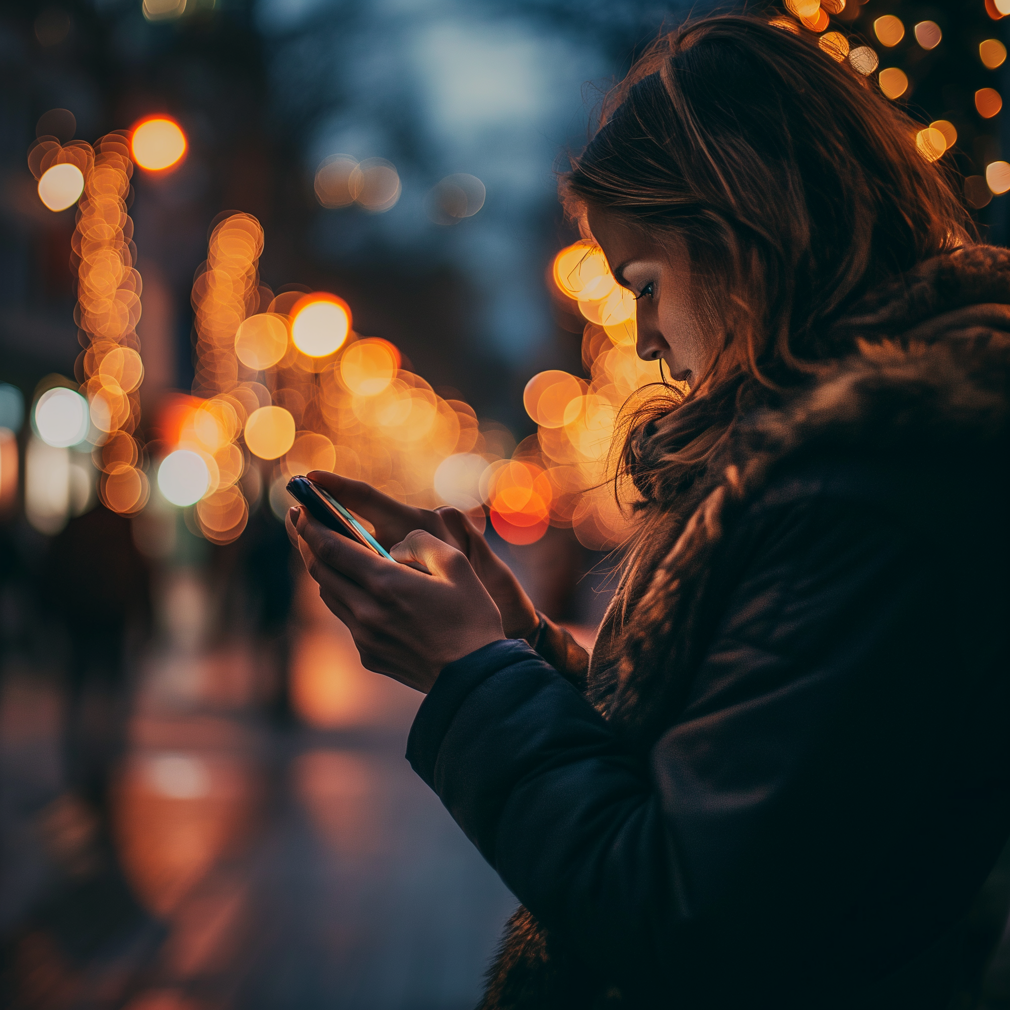 person using s phone to text